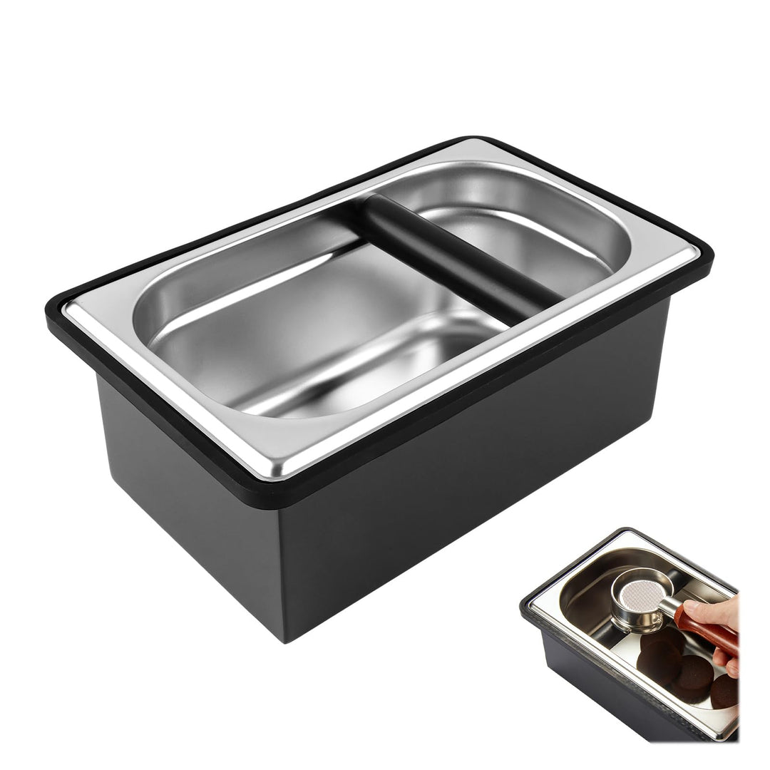 APACALI 1 Stück Abklopfbehälter für Siebträger, Abschlagbehälter, Espresso-Klopfbox, Edelstahl Kaffe