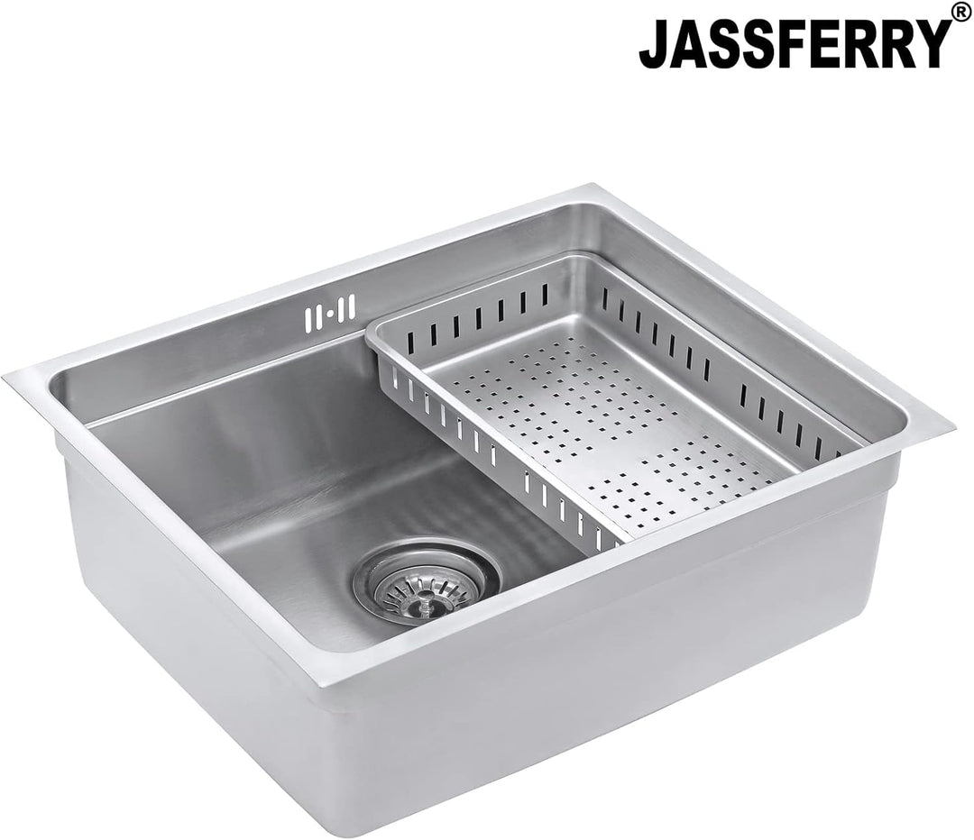 JASSFERRY Küchenspüle 1 Becken Unterbau-Küchenspüle, Unterbauspüle aus Edelstahl Abfluss Rohrsatz, G