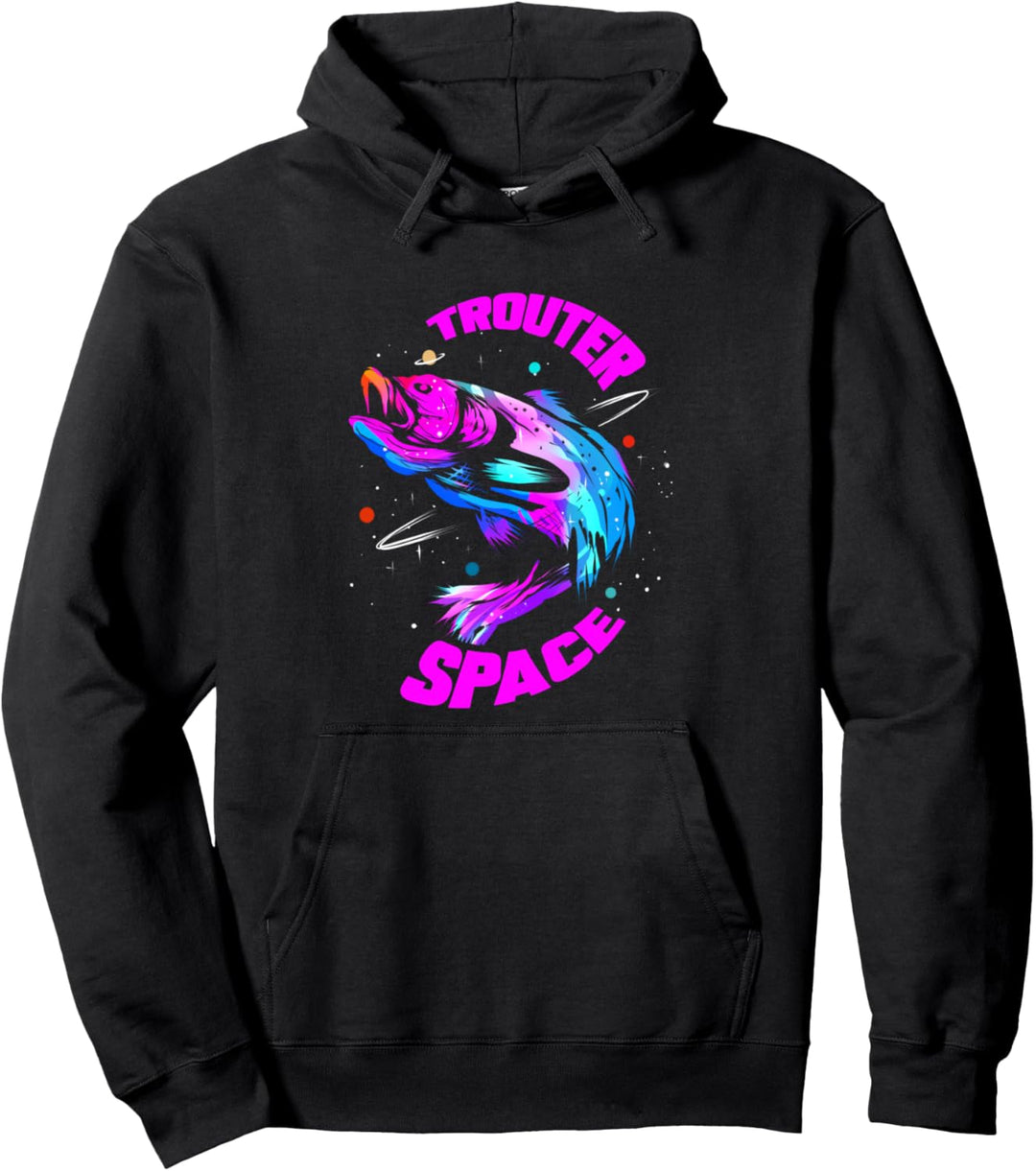 Trouter Space Forelle Angeln Geschenk für Fischer und Angler Pullover Hoodie