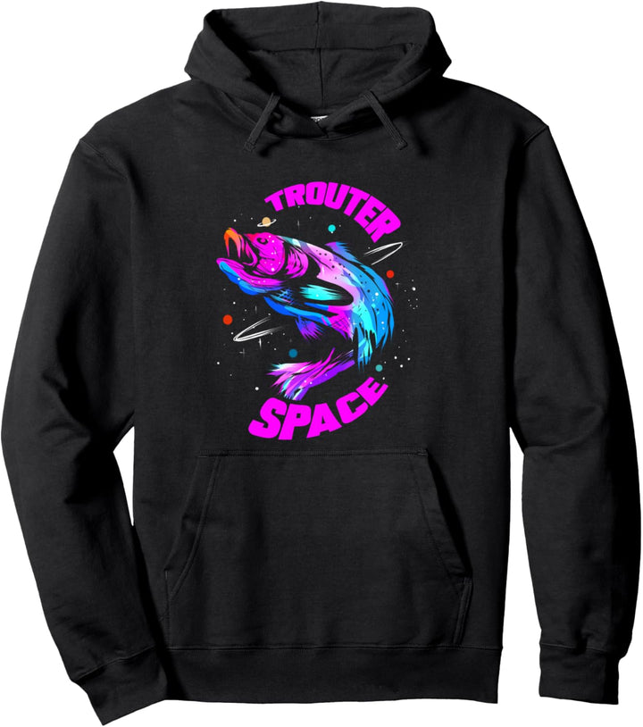 Trouter Space Forelle Angeln Geschenk für Fischer und Angler Pullover Hoodie