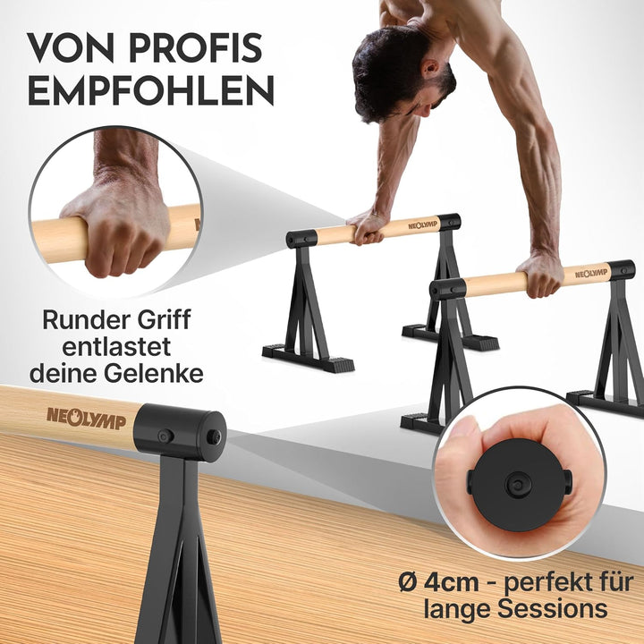NEOLYMP Parallettes Holz - Calisthenics Equipment Liegestützgriffe - Push Up Bars & Handstand Griffe
