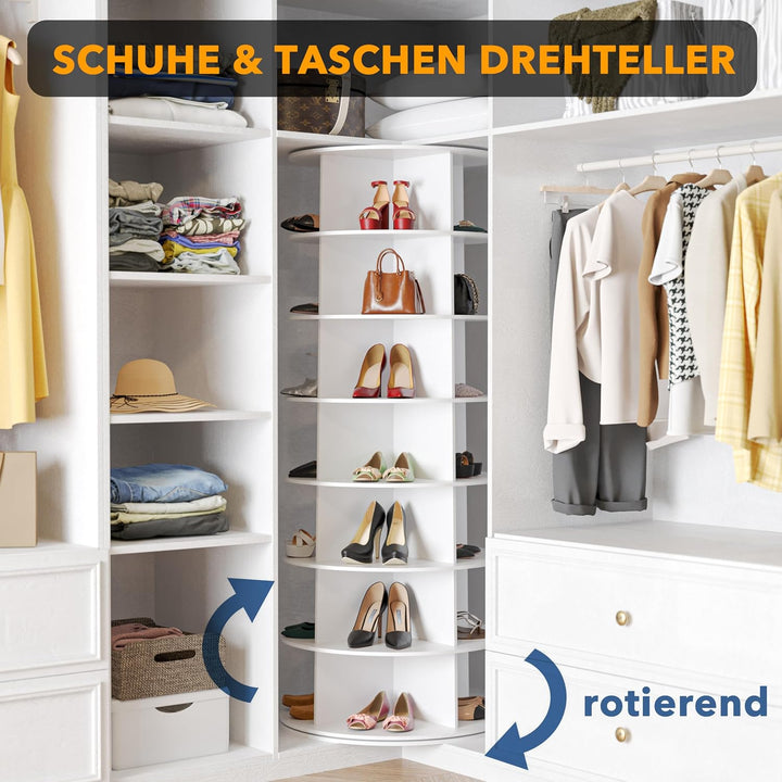 SpaceAid Drehbares Schuhregal mit 7 Ebenen, drehbares Schuhregal, Lazy Susan, drehbares 360-Grad-Sch
