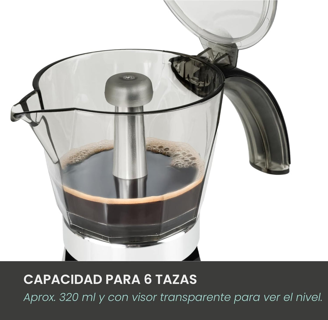 Jocca - Caffettiera elettrica wireless con capacità 6 tazze | Gira sulla base fino a 360º | manico c