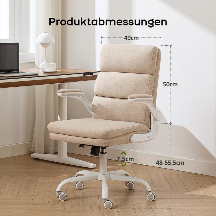 LukkDys Ergonomischer Bürostuhl mit 3-facher Rückenstütze (Nacken, Rücken, Lendenbereich) - Höhenver