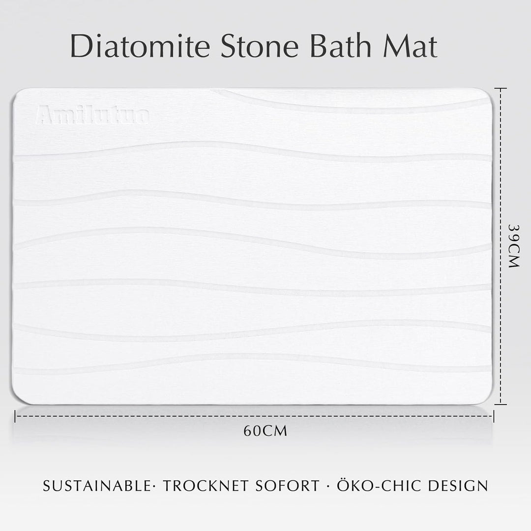 Amilutuo Badematte Stein, Diatomite Stone Bath Mat, rutschfeste Stein Badematte, Badematte Stein Sch