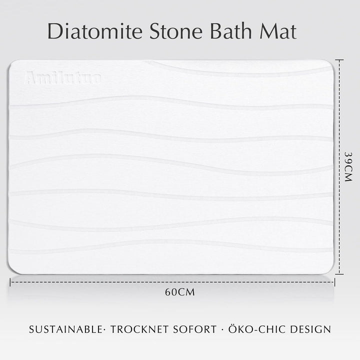 Amilutuo Badematte Stein, Diatomite Stone Bath Mat, rutschfeste Stein Badematte, Badematte Stein Sch