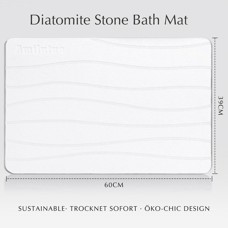 Amilutuo Badematte Stein, Diatomite Stone Bath Mat, rutschfeste Stein Badematte, Badematte Stein Sch
