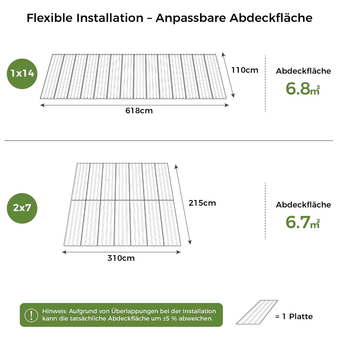 Mondeer 14er-Set Metall Trapezblech, Wellblechplatten für Dach, Dachbleche Trapezblech, Verzinkter S