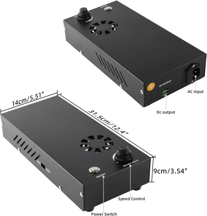 FoxAlien 300W CNC Fräse Bausatz Spindelmotor Kit Luftgekühlter Fräsmotor mit Controller-Box für Masu
