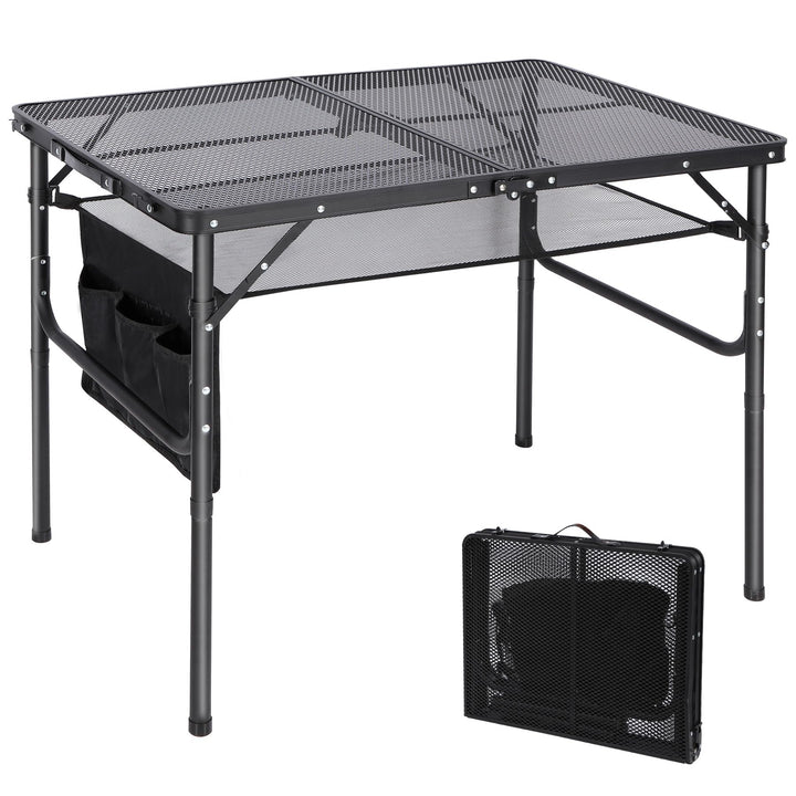 REDCAMP Tragbarer Klappbarer Grilltisch mit Mesh Desktop, 90 x 60cm Leichter Faltbarer Campingtisch