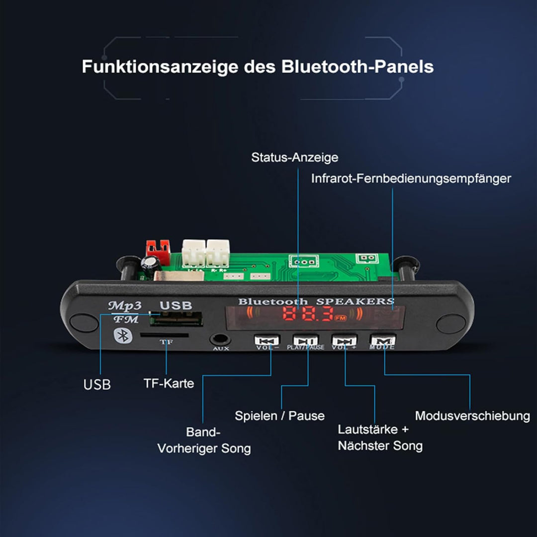 Elektronik Bluetooth Lautsprecher mit FM Radio DIY Löten Bausatz, Fernbedienung Music Player Projekt