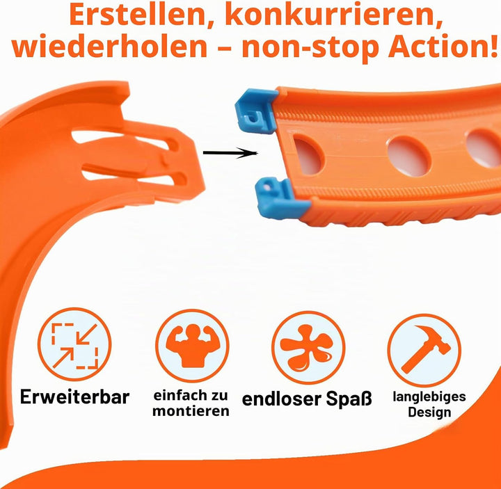4stk Kurven Gleisverbinder für Hot Wheels, Prämie ABS 90 Grad Kurven Bahn Zubehör Rennstreckenkompon