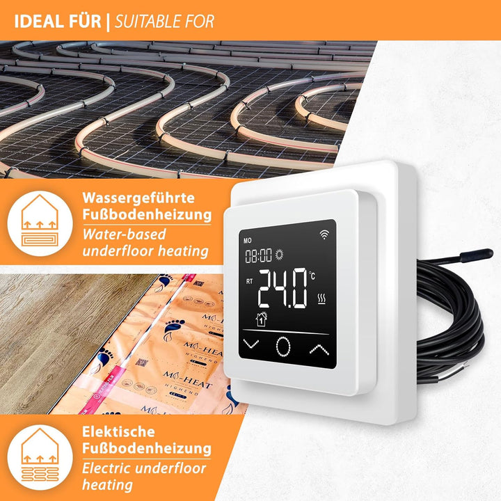 Mi-Heat Mi-750 Raumthermostat WLAN weiss - Tuya Smart App Alexa Google Home - wassergeführte und ele