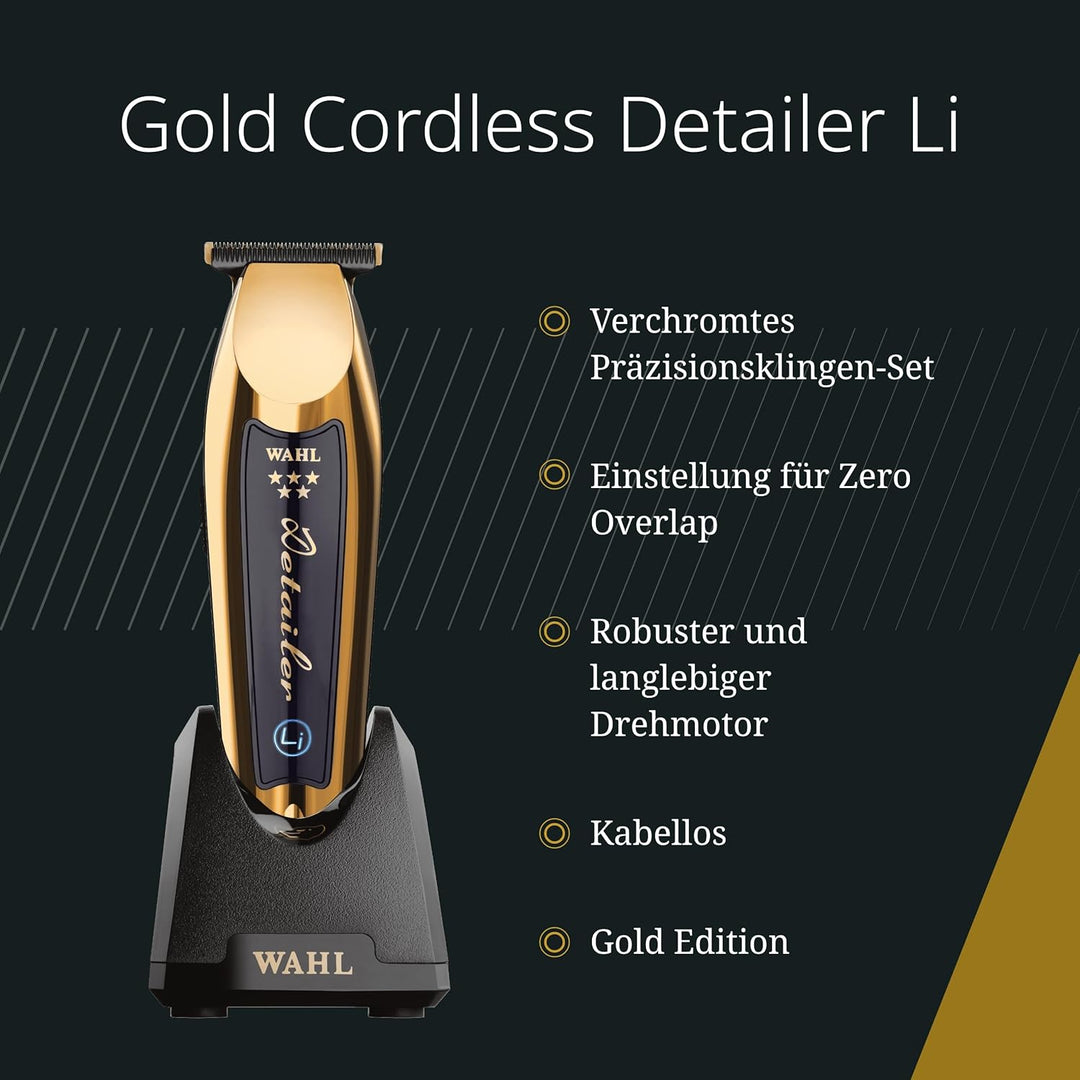 Wahl Gold Cordless Detailer Li - Mit extra breiter T-Klinge für Kantenbearbeitung und Detailarbeit -