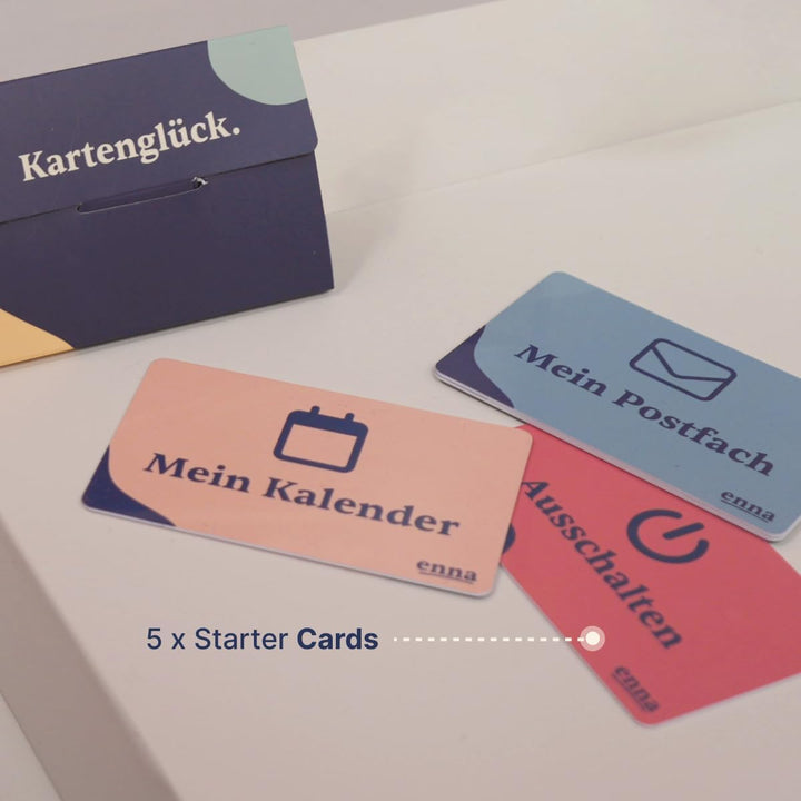 enna Dock inkl. 5 Starter-Karten - Tablet für Senioren, einfache Bedienung mit Karten, Videoanrufe m