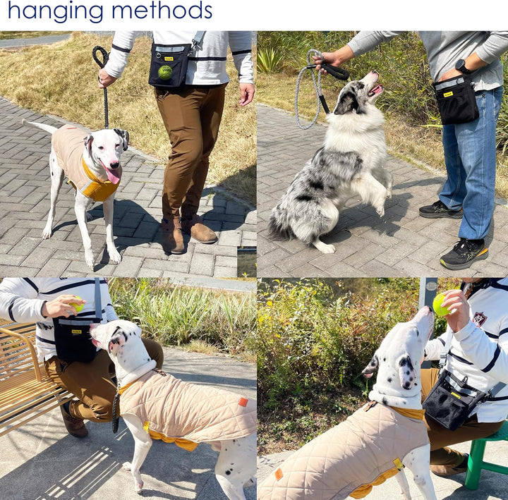 Leckerlitasche für Hunde, Multifunktions-Gassi Tasche mit Silikonbeutel, Futterbeutel für Hundetrain