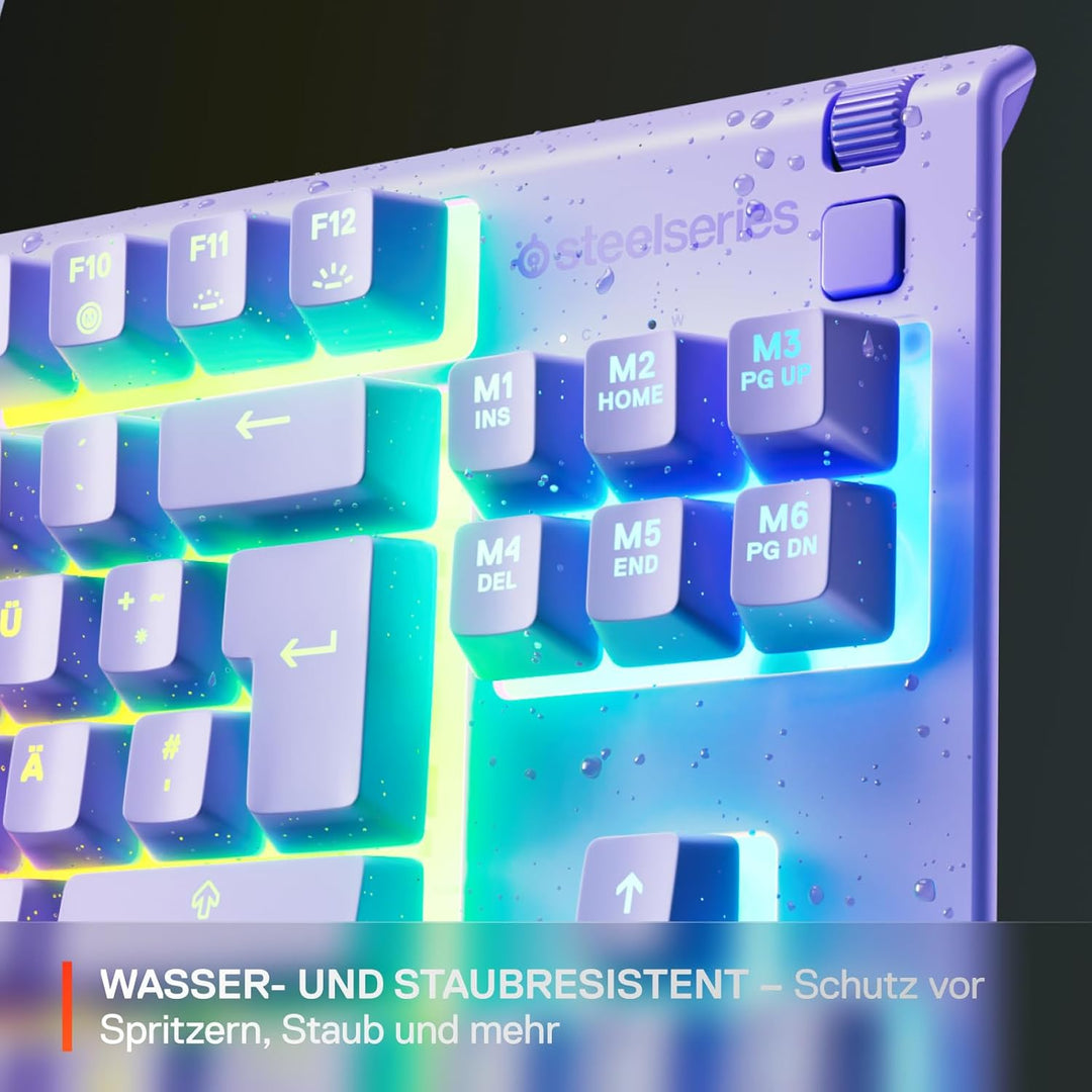 SteelSeries Apex 3 TKL Lavendel RGB Gaming-Tastatur – Kompakter Tenkeyless-Formfaktor – 8-Zonen-RGB-