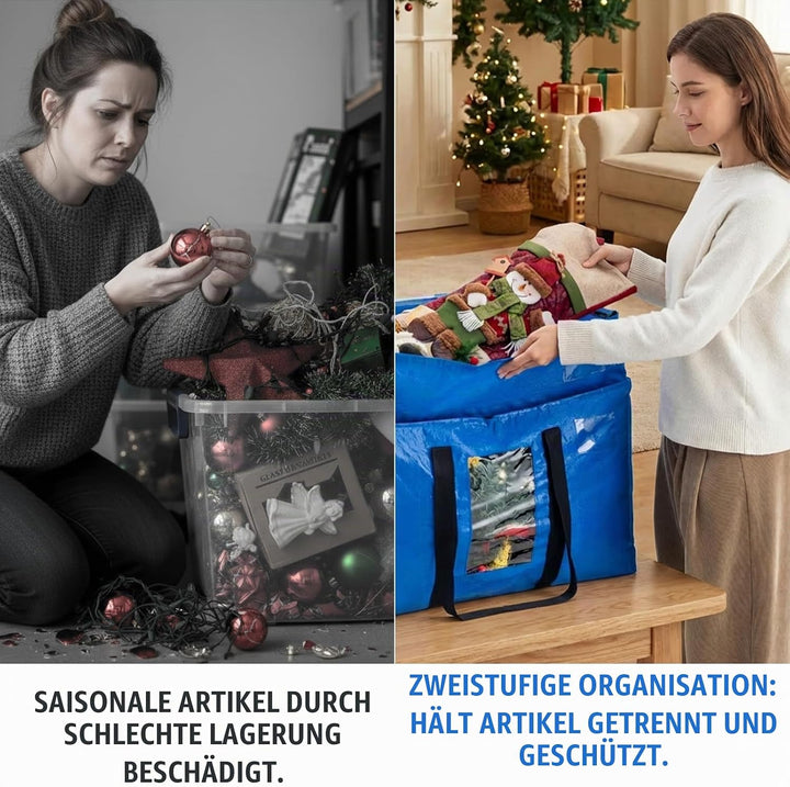 TAILI Doppellagige Umzugstaschen, strapazierfähig, extragross, mit starken Griffen und Reissverschlü