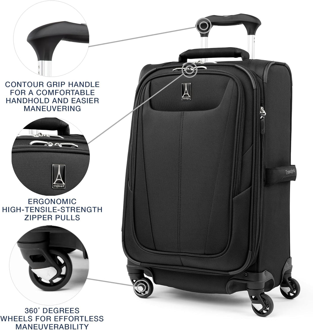Travelpro Maxlite 5 Tragbarer Koffer, 53 cm, Schwarz (Schwarz) - 401176101, Schwarz