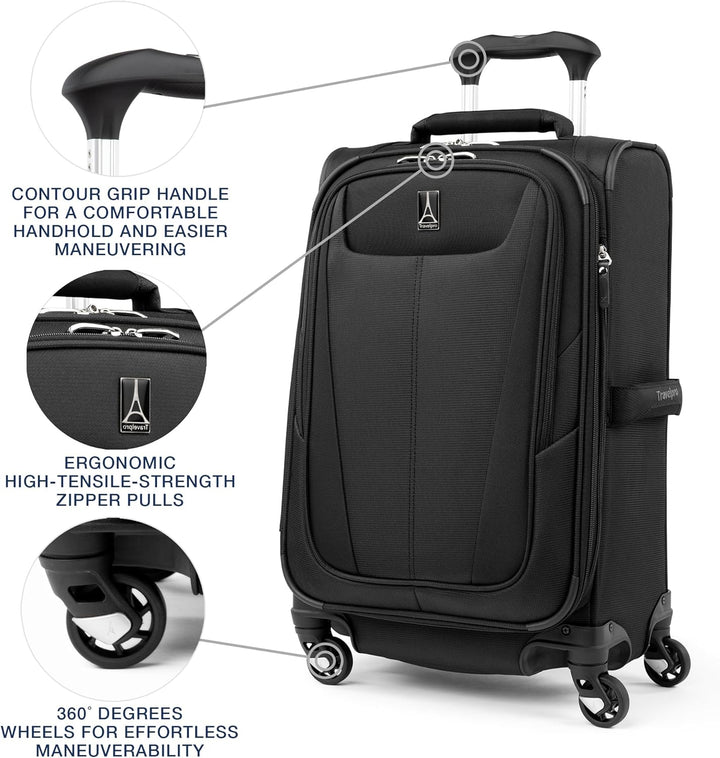 Travelpro Maxlite 5 Tragbarer Koffer, 53 cm, Schwarz (Schwarz) - 401176101, Schwarz