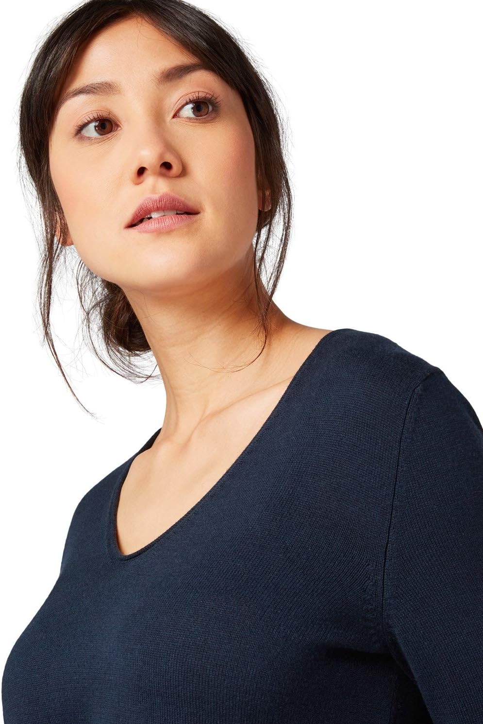 Tom Tailor Damen 1016350 Basic Strickpullover aus Bio-Baumwolle (1er Pack) XL 10668 - Sky Captain Bl