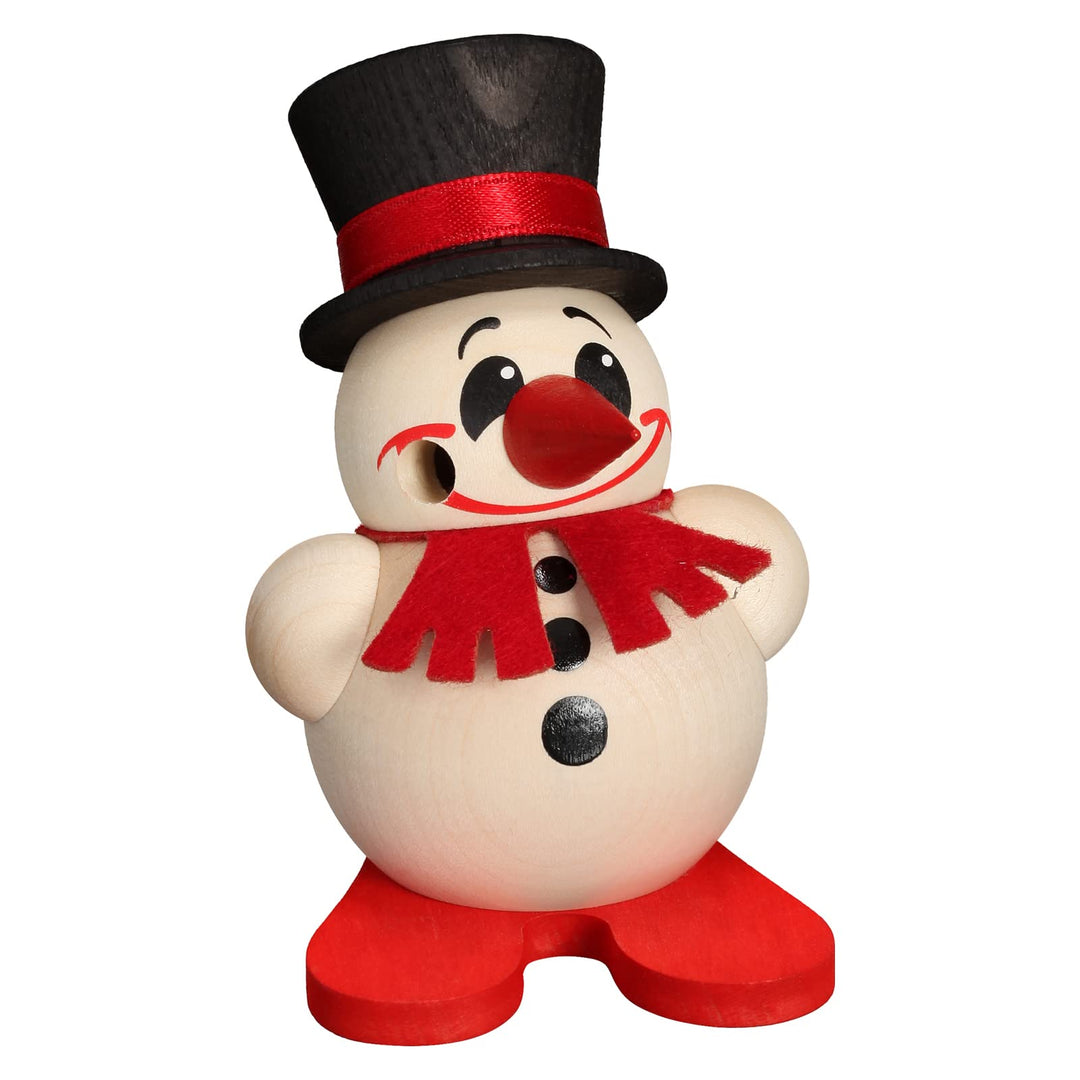 Seiffener Volkskunst | Deko Räuchermann | Mini Cool-Man Räuchermännchen 10 cm | Schneemann | Origina