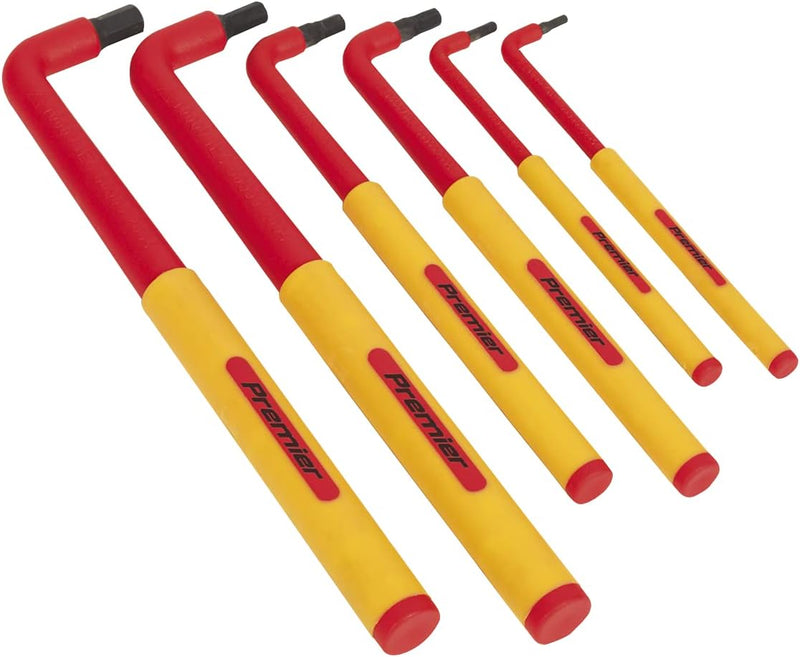 Hex Key Set 6pc Extra-Long VDE 1 Red, 1 Red