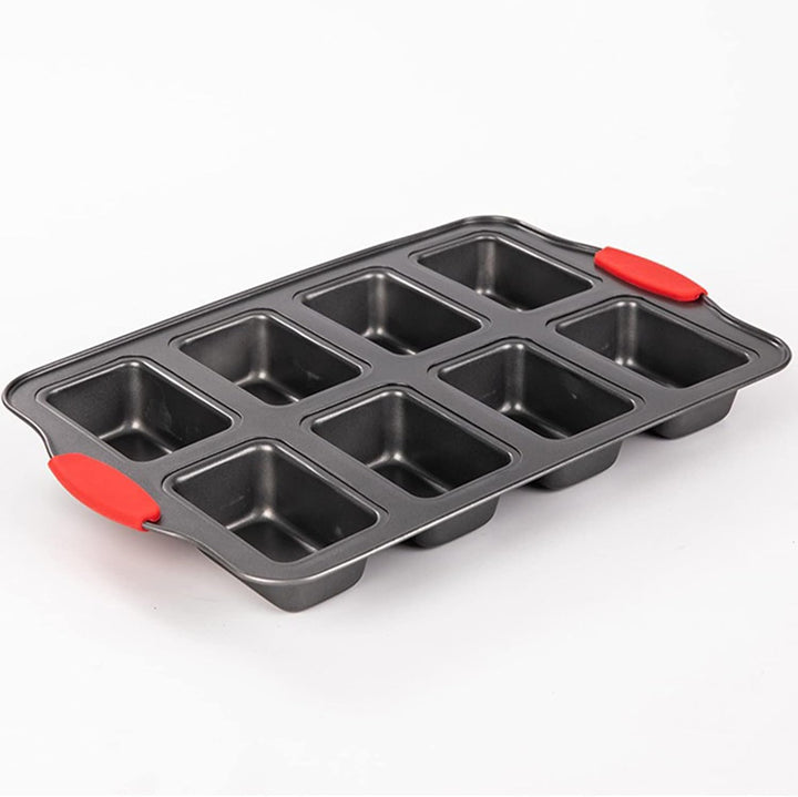 Mini-Kastenform mit 8 Mulden, nicht vorrätig mit Silikongriff, Mini-Brotlaib-Backform, Mini-Brownie-