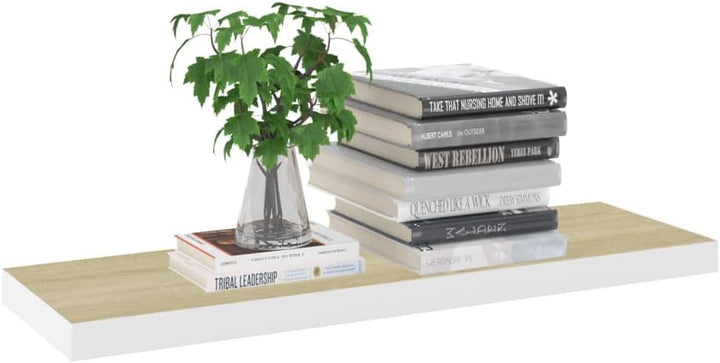 80x23,5x3,8 cm Floating Wall Shelf 4 STK. Hängeregal Regale Wandregale Regalboden Regal Eiche Weiss