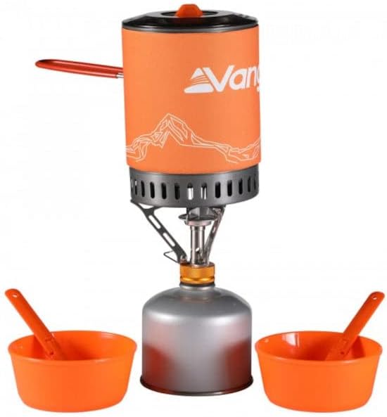 Vango Ultraleichter Tragbarer Kocher, Wärmetauscher-Kochset, Grau, 1 Liter, Flüssiggas, Aluminium