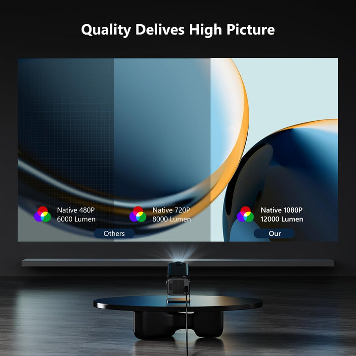 Beamer 4K, HY320 Mini Beamer mit Wifi6 Bluetooth, Android TV, Portable Smart Projektor Unterstützung