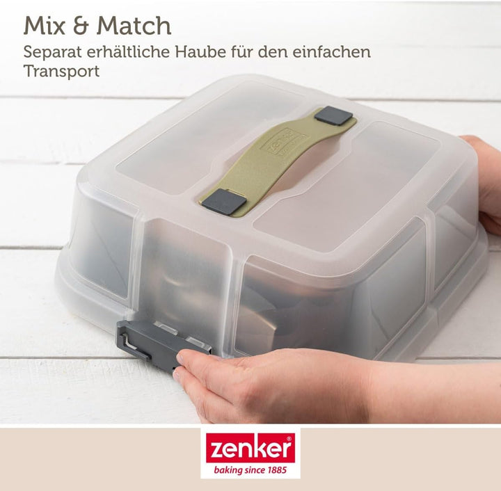 Zenker Bake, Click & Go Quadratische Springform – 24 x 24 x 8 cm – Backform mit separat erhältlichem