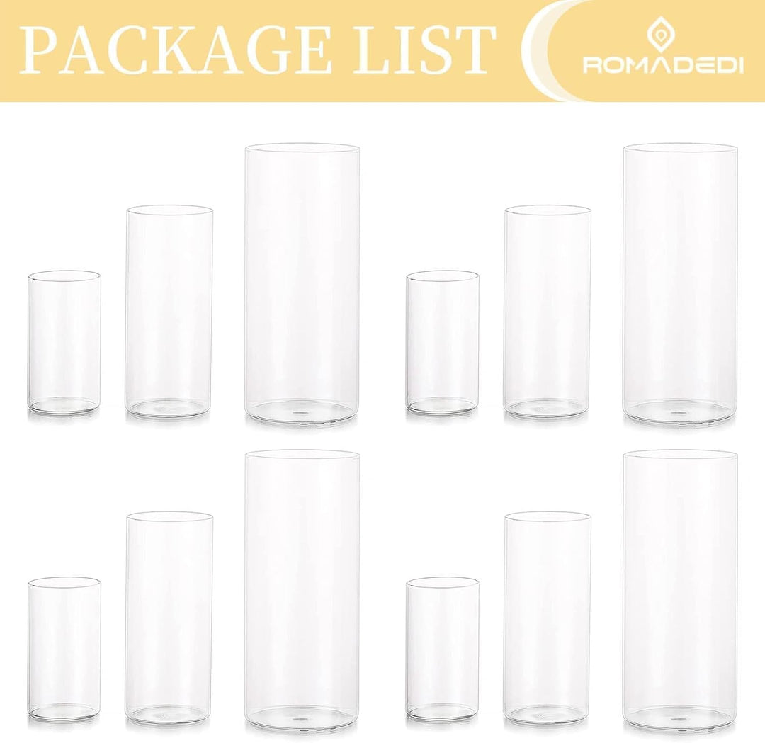 Windlicht Glas Kerzenhalter Kerzenständer Glaszylinder：Romadedi 12er Set Windlichter für Kerzen Stum