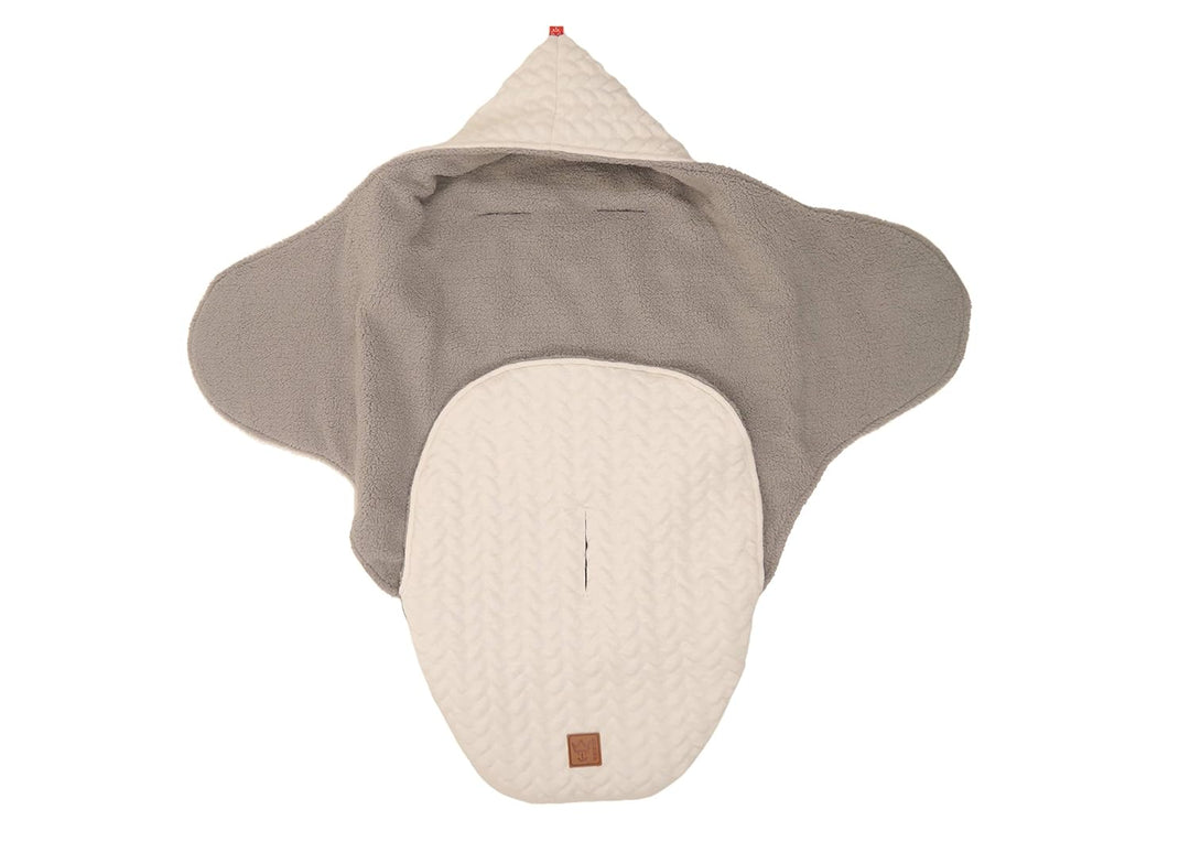 Einschlagdecke Wrappy - Knit Design super soft, beige Beige 80 x 40 cm, Beige 80 x 40 cm