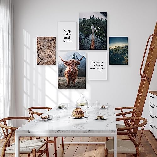 Muralo - Wandbilder Set - Leinwand Bilder Set Aufhängefertig - Bilder für Wohnzimmer Schlafzimmer -