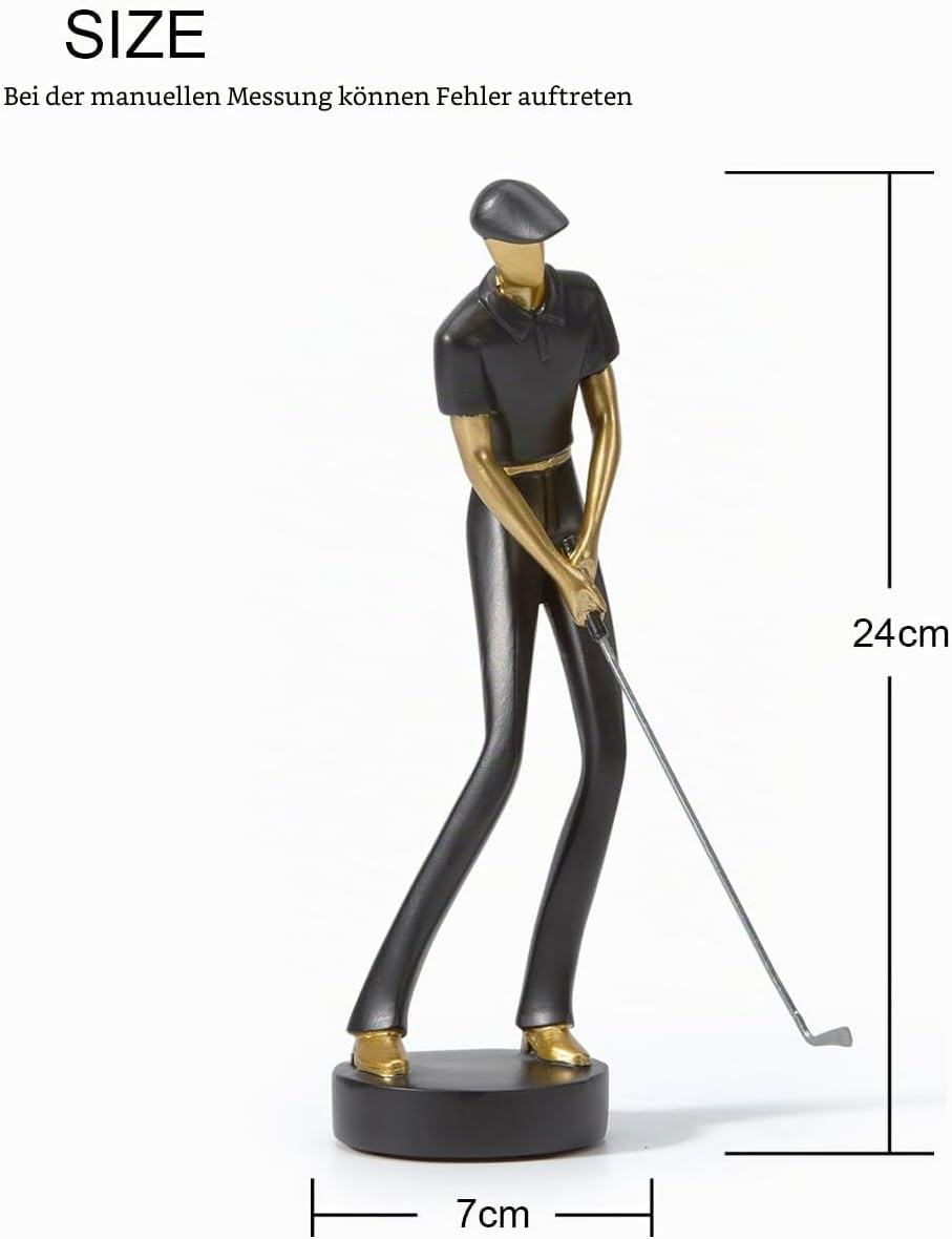 Amoy-Art Golfer Figuren Statue Modern Dekor Skulptur Wohnzimmer Kunst Golfspieler Arts Polyresin Wei