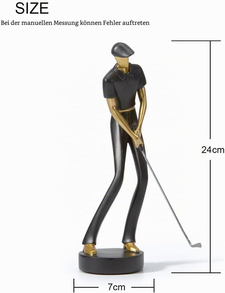 Amoy-Art Golfer Figuren Statue Modern Dekor Skulptur Wohnzimmer Kunst Golfspieler Arts Polyresin Wei