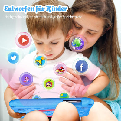 VASOUN 7-Zoll-Kinder-Tablet 32GB Android 11, Vorinstallierte Kinder-App, Kinderschulungs-Schritt-Tab