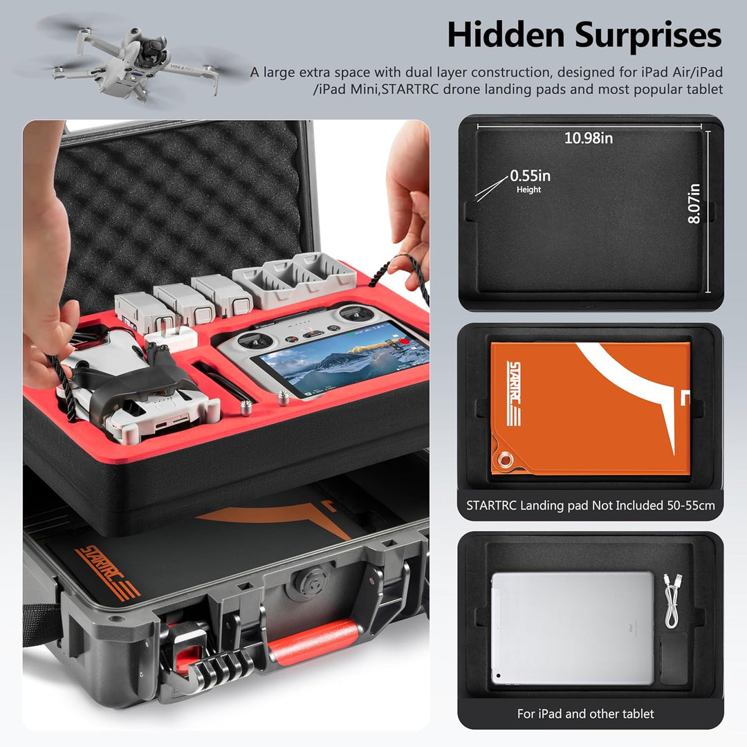 Wasserdichter Hartschalen Koffer für DJI Mini 3 Pro/Mini 3 Fly More Combo | Transportkoffer für DJI