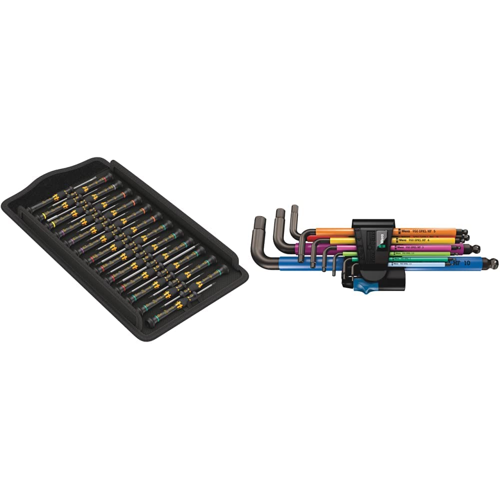 Wera 05134019001 Kraftform Micro ESD Big Pack 1, 25-teilig & 05022210001 950/9 Hex-Plus Multicolour