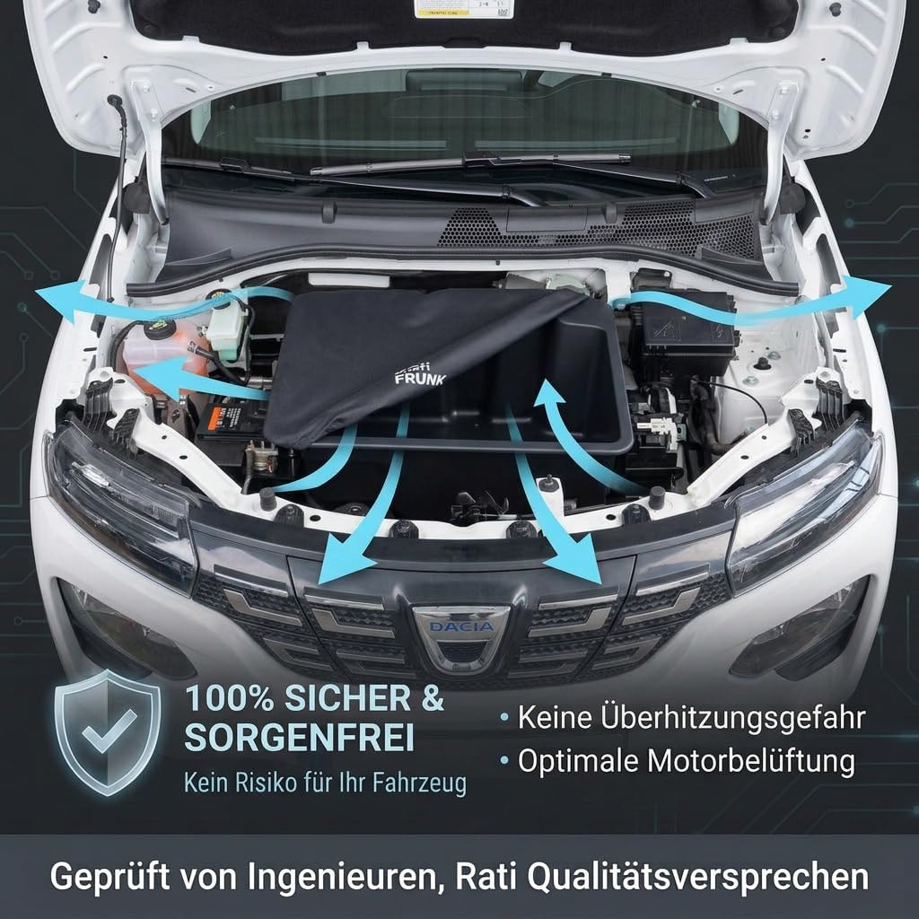 rati Frunk kompatibel für Dacia Spring 2021-2024 / Spring 2024- | Erweiterter Front-Stauraum. Perfek