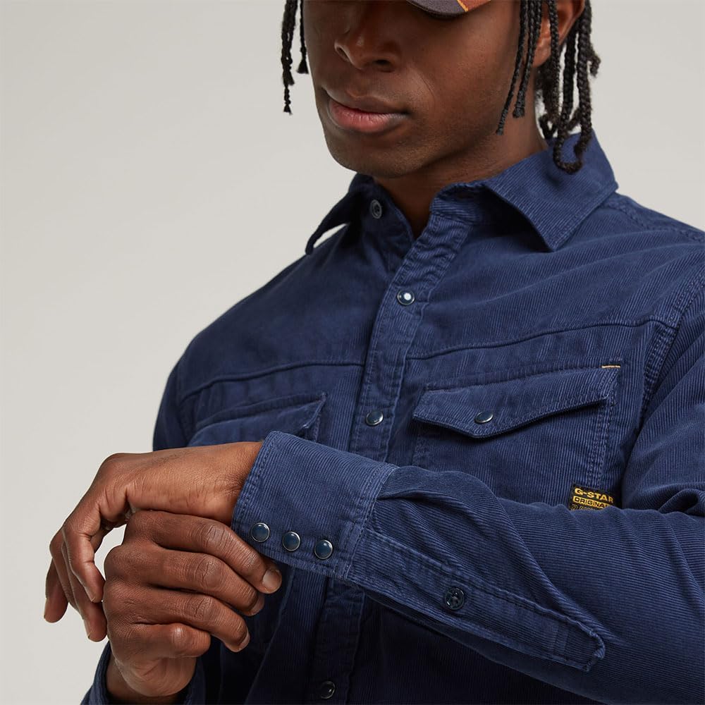G-STAR Herren Dakota Slim Hemd Shirt, Blau (Dk Sea Blue Gd D25223-c436-g702)