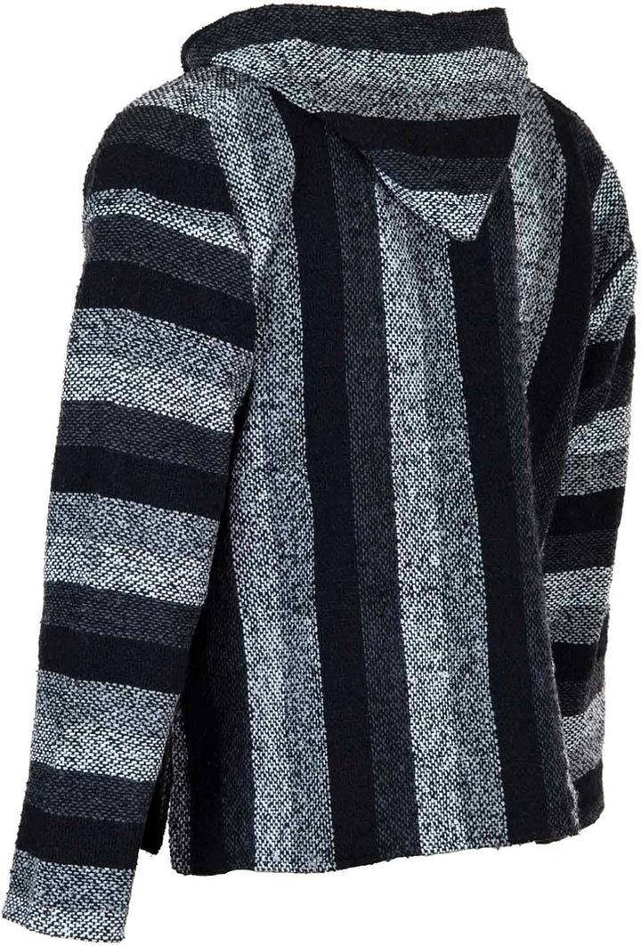 Siesta Baja Hoodie – Mexikanischer Jerga Hippie Pulli Kapuzenpullover für Herren und Damen XL Grautö