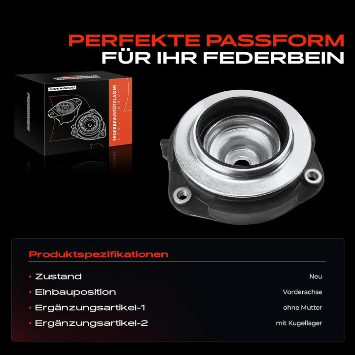 Frankberg 1x Federbeinstützlager Vorderachse Kompatibel mit P.a.s.s.a.t 2012-2014 Leon 2005-2012 Oct