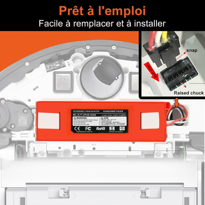 XNJTG 14,4V 6500mAh Li-ion Ersatzakku für Xiaomi Mi Roboter Xiaomi Mijia Roborock s50 s51 Robotersta