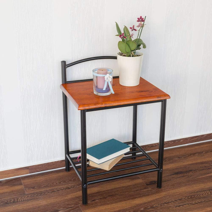 Homestyle4u 551, Nachttisch Nachtkonsole Nachtschrank Metall Beistelltisch Schrank Tisch