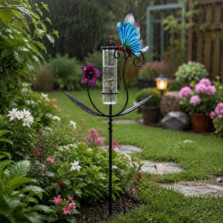 Regenmesser Glas 12cm/5in, Regenmesser für Garten und Rasen B, B