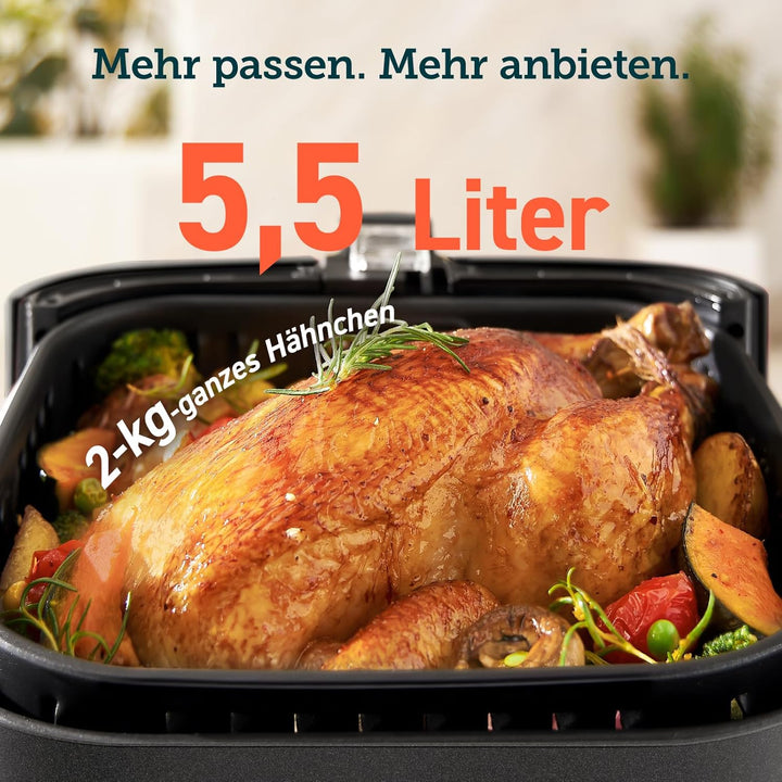 COSORI Heissluftfritteuse 5,5L XXL Weiss Friteuse Heissluft Fritteusen Air Fryer mit Digitalem LED-T