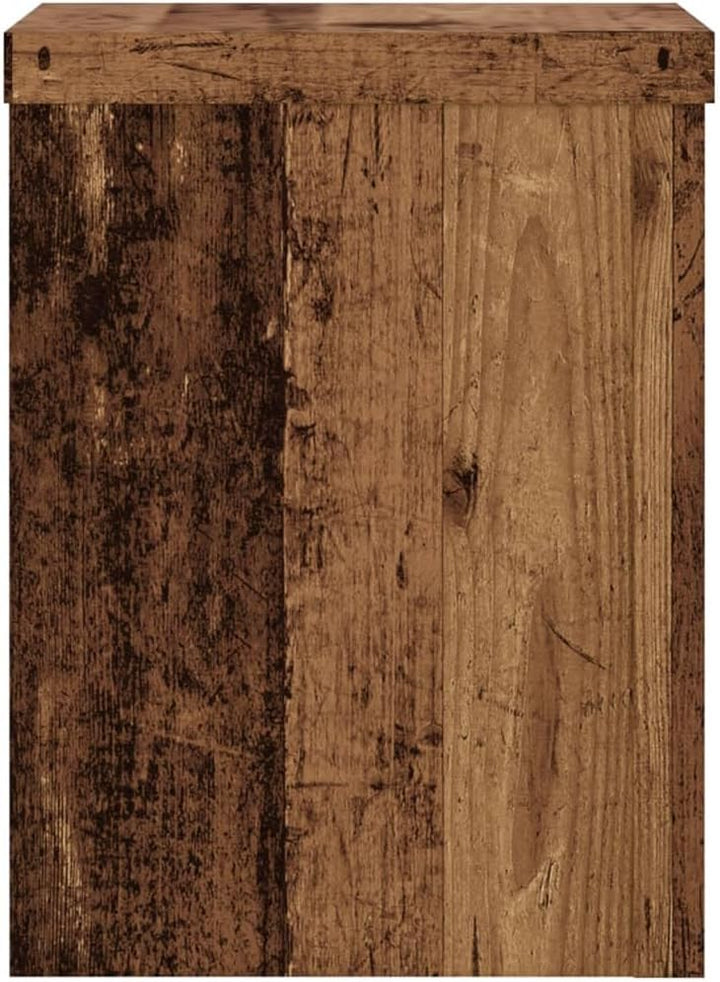 Pflanzenständer 2 STK. Altholz-Optik 15x15x20 cm Holzwerkstoff Pflanzenregal, Blumenregal Indoor/Out