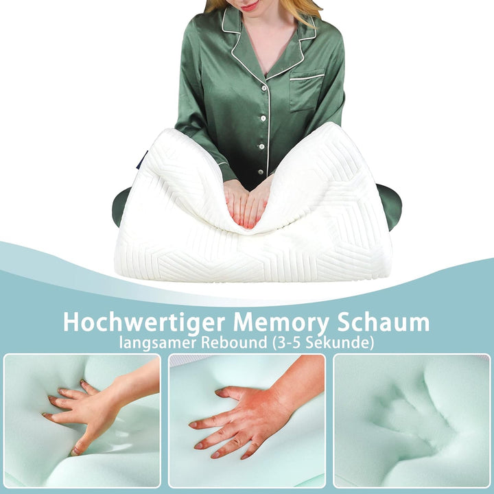 LAMB Höhenverstellbar Memory Foam Kissen Ergonomisches Nackenstützkissen 50D Dichte Abnehmbarer Bezu